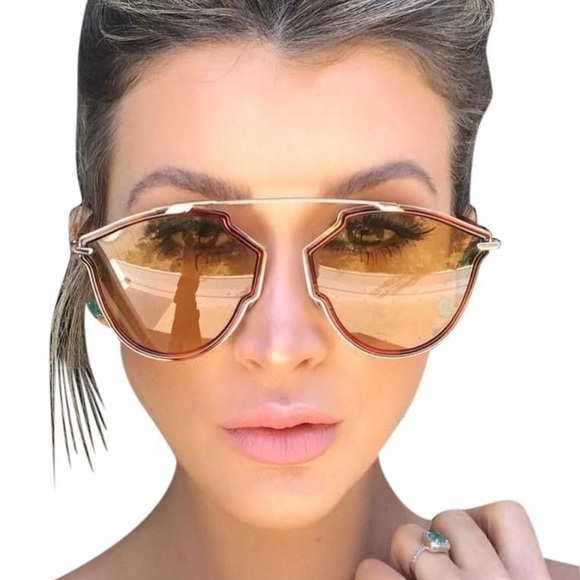 New - DIOR BUTTERFLY SUNGLASSES SOREALRISE 06J70 GOLD/HAVANA 58MM - Picture 11 of 11